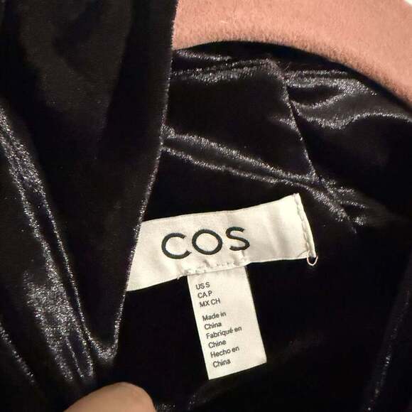 COS Open Back Velvet Midi Dress Black Small - Picture 4 of 9
